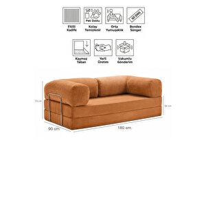 90x180 Kanepe - Fitilli Kadife Yıkanır Silinir Pratik Yer Yatağı 50 Dns Bondex 90x180cm