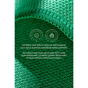 Ultrafiber Premium Cam Bezi – Yeşil (40x40 Cm) Yeşil