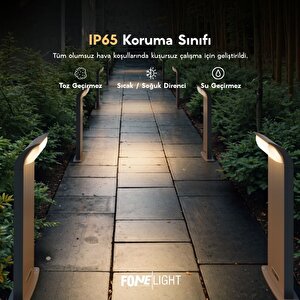 Fonelight Naja 50 Cm Led Bahçe Bollard Aydınlatma Direği Antrasit Alüminyum Ip65 Peyzaj Yürüyüş Yolu Aydınlatması 9w 3000k 7 watt