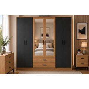 Gm 1008 Di̇amond 6 Kapakli 2 Çekmeceli̇ Antrasi̇t Gri̇-sonomo Gardirop