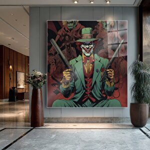 Çizgi Roman Tarzı Kış Karakteri Cam Tablo | Modern Duvar Sanatı, Uv Baskı, Salon Ve Ofis Dekoru 80x80 cm