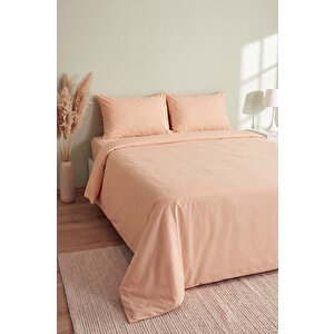 Soft Turuncu %100 Pamuklu Ranforce Çift Kişilik Nevresim Takımı – 4 Parça