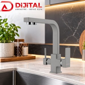 Atlante Forza Arıtmalı Gri Mutfak Evye Bataryası