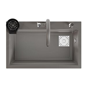 Hermes Granit Akıllı Eviye Seti Gri 75.5x47 Cm