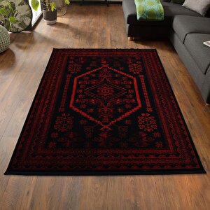 Yağcıbedir Afgan Türkmen Otantik Desenli Dokuma Bordo Oturma Odası Salon Mutfak Halısı 3671h_zs47 160x230 cm