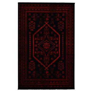 Yağcıbedir Afgan Türkmen Otantik Desenli Dokuma Bordo Oturma Odası Salon Mutfak Halısı 3671h_zs47 200x290 cm