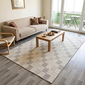 Nature Pamuk 30° Yıkanabilir Halı Modern Kilim Oturma Odası Salon Mutfak Balkon Yolluk Halısı C116b 100x300 cm