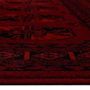 Afgan Türkmen Otantik Desenli Bordo Oturma Odası Salon Mutfak Halısı 2892a_zs74 120x180 cm