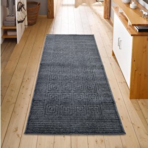 Pandora Yumuşak Peluş Shaggy Gri Çocuk Odası Oturma Odası Salon Mutfak Koridor Halısı Yolluk 1102o 80x300 cm