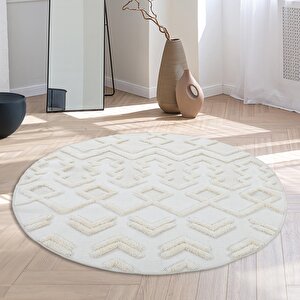 Madu Yumuşak Yuvarlak Krem Halı – Çocuk Odası, Oturma Odası, Salon, Mutfak Ve Antre Halısı 100x100 cm