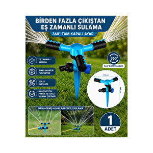 Otomatik Dönerli 3'lü Sprink Bahçe Sulama Fıskiyesi 360° Döner Sprey Sulama Başlığı