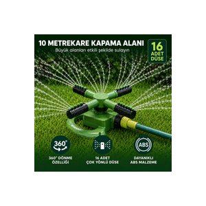 Otomatik Sehpalı Ayarlanabilen 360° 4'lü Dönerli Sprink Bahçe Sulama Fıskiyesi