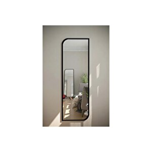 Siyah Çapraz Oval Dekoratif Boy Duvar Aynası 40x120 Cm