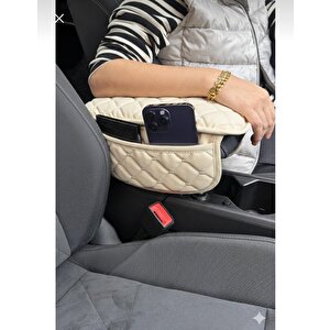 Peugeot 4007 Araç İçi Kapitoneli Kolçak Koruyucu Kol Dayama Minderi Bej Bej