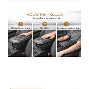 Ford Transit Connect Araç İçi Kapitoneli Kolçak Koruyucu Kol Dayama Minderi Siyah Siyah