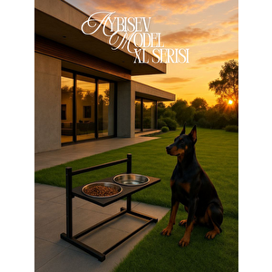 Xl Ayarlanabilir Köpek Mama Su Kabı Standı | Büyük Irklar İçin Metal Stand