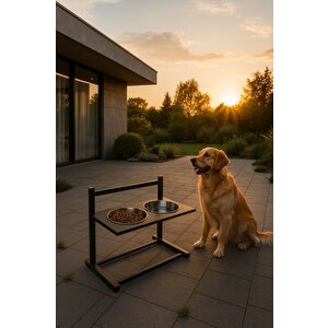 Xl Ayarlanabilir Köpek Mama Su Kabı Standı | Büyük Irklar İçin Metal Stand
