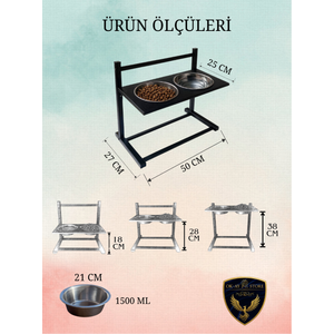 Xl Ayarlanabilir Köpek Mama Su Kabı Standı | Büyük Irklar İçin Metal Stand