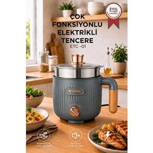 Çok Fonksiyonlu Elektrikli Çelik Tencere Buharlı Yağda Pilav Yemek Pişirme Makinesi Etc01 Antrasit