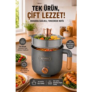 Çok Fonksiyonlu Elektrikli Çelik Tencere Buharlı Yağda Pilav Yemek Pişirme Makinesi Etc01 Antrasit