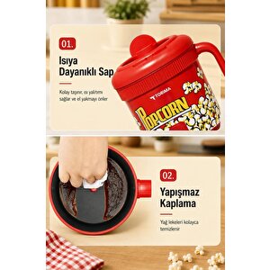 Mısır Patlatma Makinesi Ev Tipi Popcorn Makinesi Tpm02 Kırmızı