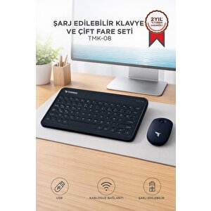 Bluetooth Kablosuz Klavye Mouse Seti Tmk08 Siyah