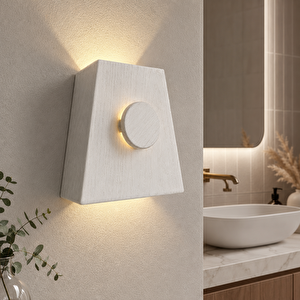 Ahşap Duvar Apliği - El Yapımı Modern Led Duvar Lambası, Yukarı Aşağı Işık Veren Minimalist Ahşap Aydınlatma, Salon, Yatak Odası Ve Koridor İçin Dekoratif Aplik (6500k Beyaz Işığı) Beyaz