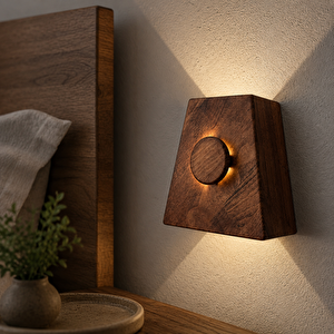 Ahşap Duvar Apliği - El Yapımı Modern Led Duvar Lambası, Yukarı Aşağı Işık Veren Minimalist Ahşap Aydınlatma, Salon, Yatak Odası Ve Koridor İçin Dekoratif Aplik (6500k Beyaz Işığı) Beyaz