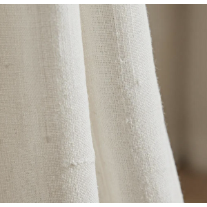 Ekru Keten Tül Perde İşlemeli Etek Ucu Rod Pocket Dikim Özel Ölçü 250x270 cm