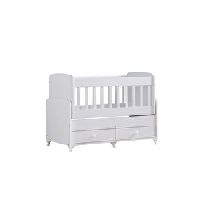 Beşik, Elegant Çekmeceli Sallanan Beşik 60x120- Beyaz
