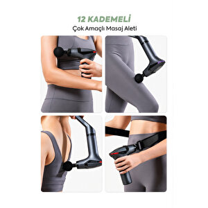 Profesyonel Lcd Göstergeli Şarjlı Tüm Vücut Masaj Tabancası Çok Fonksiyon Fitness Masajı V-03