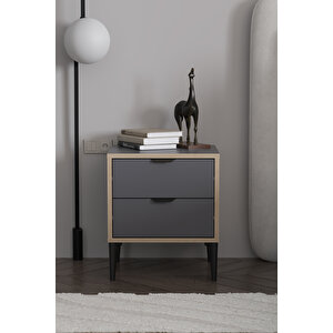 Arden 2 Çekmeceli Komodin G:45 Y:52 D:40 Cm Antrasit