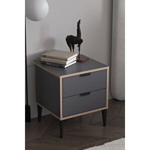 Arden 2 Çekmeceli Komodin G:45 Y:52 D:40 Cm Antrasit