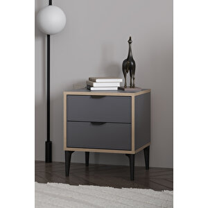 Arden 2 Çekmeceli Komodin G:45 Y:52 D:40 Cm Antrasit