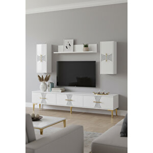 Tvr1832b - Merve Tv Üni̇tesi̇ Takimi 180cm Beyaz Beyaz