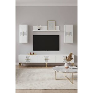 Tvr1832b - Merve Tv Üni̇tesi̇ Takimi 180cm Beyaz Beyaz
