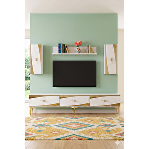 Tvr1813bg - Başari Tv Üni̇tesi̇ Takimi 180cm Beyaz-gold Beyaz gold