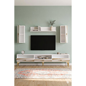 Tvr1813bg - Başari Tv Üni̇tesi̇ Takimi 180cm Beyaz-gold Beyaz gold