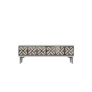Tsa1238bts - Bi̇ga Tv Stand , Tv Sehpasi 120cm Beyaz-traverten-si̇lver Beyaz-Traverten-Silver