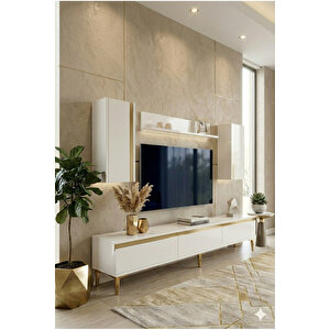 Tvr1898bg - Cherry Tv Üni̇tesi̇ Takimi 180cm Beyaz-gold Beyaz gold