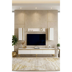 Tvr1898bg - Cherry Tv Üni̇tesi̇ Takimi 180cm Beyaz-gold Beyaz gold