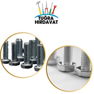 Çelik Cıvata 6x40 Din933 Beyaz 20 Adet 8.8 Altıköşe