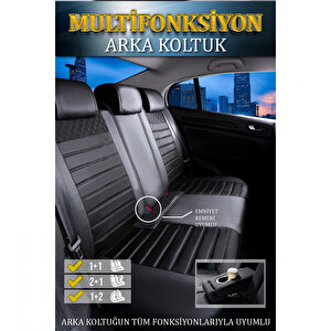 Volkswagen Golf Mk 2 1983-1992 Uyumlu Lüx Deri Oto Koltuk Kılıfı Ön Arka Takım Set Safir Serisi Si̇yah Siyah