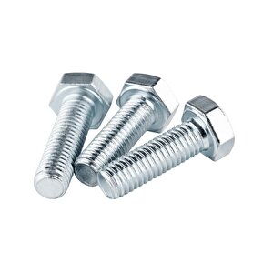 Çelik Cıvata 6x12 Din933 Beyaz 50 Adet 8.8 Altıköşe