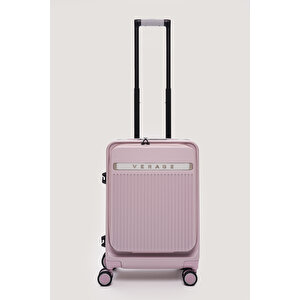 Verage Premium Macbook Uyumlu Laptop Bölmeli Uçak Uyumlu Kabin Boy Valiz Sessiz Teker Tsa Kilit Pembe