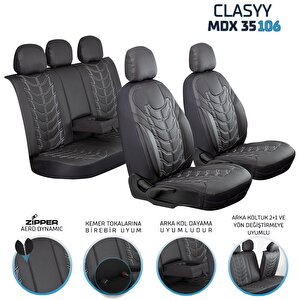 Toyota Yaris 2006-2008 Full Deri Oto Koltuk Kılıfı Ön Arka Set Siyah Beyaz Classy Model Şhn