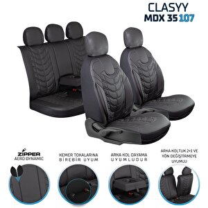 Alfa Romeo 33 Hatchback Full Deri Oto Koltuk Kılıfı Ön Arka Set Siyah Classy Model Şhn