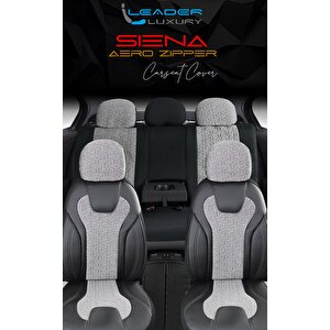 Seat Leon Spirit Deri Detaylı Oto Koltuk Kılıfı Ön Arka Set Füme Siena Seri Şhn