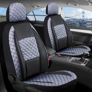 Bmw 3 Serisi 340d Xdrive Deri Detaylı Oto Koltuk Kılıfı Ön Arka Set Alpine Siyah Füme Şhn