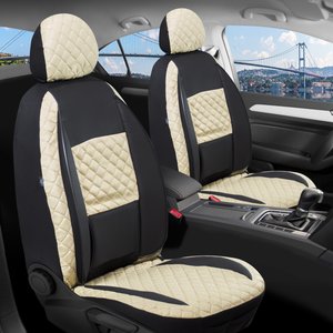 Chery Omoda 5 Pro Intelligent Deri Detaylı Oto Koltuk Kılıfı Ön Arka Set Alpine Siyah Bej Şhn